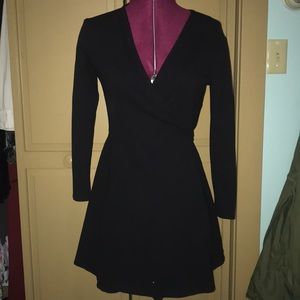 American Apparel Black V neck Wrap Dress